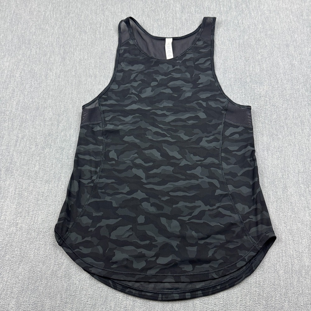 Lululemon Top‎ Womens 2 Black Camo Sculpt Tank II Sleeveless Running Training
